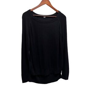Lululemon Black Knit Crew Neck Long Sleeve Sweater Size Medium